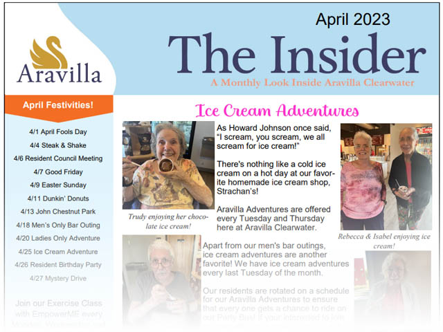 memory care newsletter april 2023