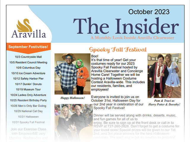 memory care newsletter october 2023 image