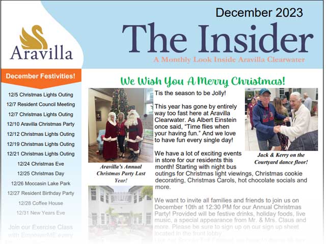 memory care newsletter DEC 2023 image