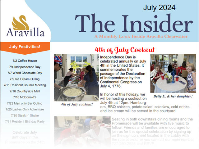 memory care newsletter image July 2024